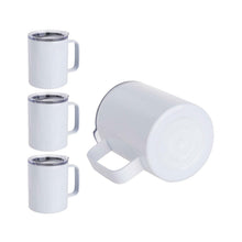Load image into Gallery viewer, Craft Express 4 Pack 10oz Stainless Steel Coffee Cups – White Sublimation-Ready Mugs