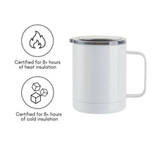 Load image into Gallery viewer, Craft Express 4 Pack 10oz Stainless Steel Coffee Cups – White Sublimation-Ready Mugs