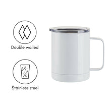 Load image into Gallery viewer, Craft Express 4 Pack 10oz Stainless Steel Coffee Cups – White Sublimation-Ready Mugs
