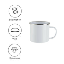 Load image into Gallery viewer, Craft Express 4 Pack 12oz Enamel Sublimation Mugs – White with Silver Rim