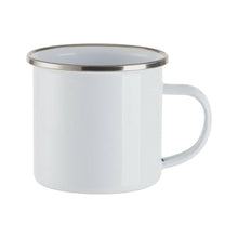 Load image into Gallery viewer, Craft Express 4 Pack 12oz Enamel Sublimation Mugs – White with Silver Rim