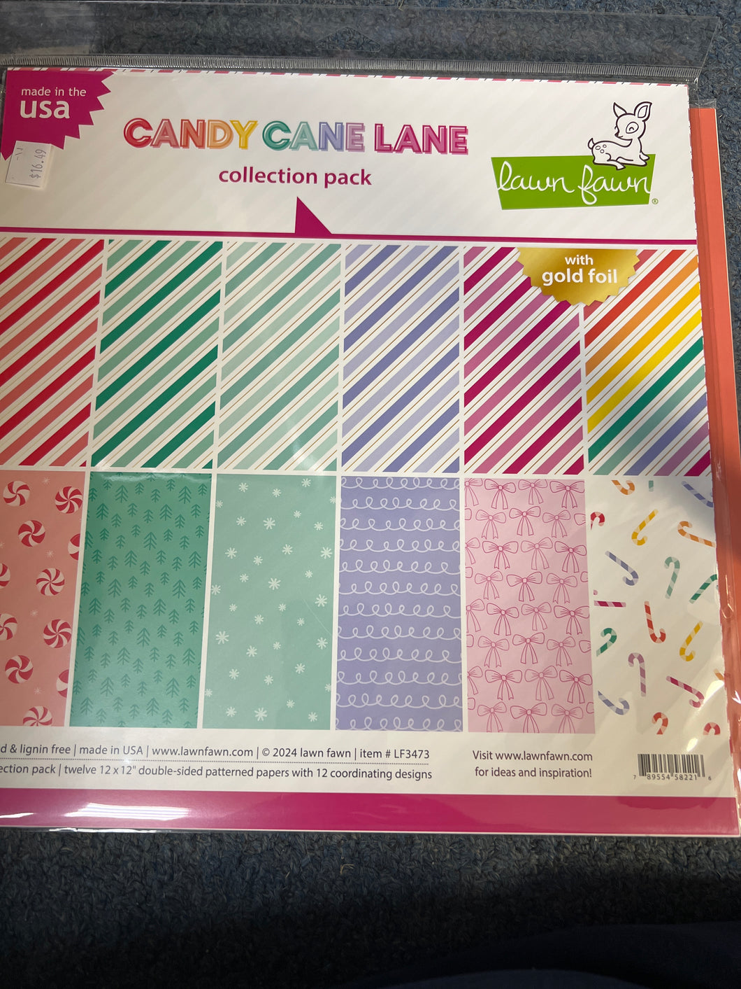 Candy cane Lane paper  by lawn fawn