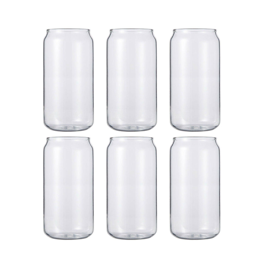 Craft Express 18oz Frosted Glass Cans with Bamboo Lids & Straws – Sublimation-Ready