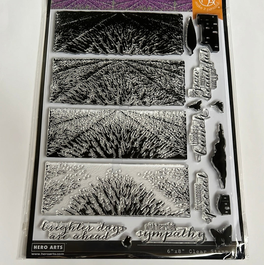 Lavender color layering stamp set by Hero arts