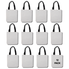 Load image into Gallery viewer, Craft Express 2 Pack Linen Sublimation Tote Bags – 15"x16" with White Panel