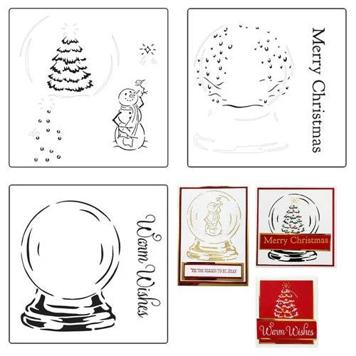 Layered snowglobe stencil by tcw