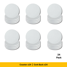 Load image into Gallery viewer, Craft Express 4 Pack 3.5" Round Ceramic Sublimation Coasters – Glossy White with Cork Back