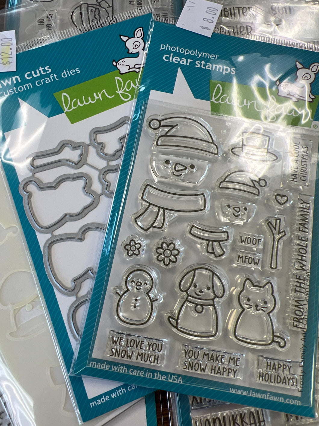 Frosty family add on stencil  die and  stamp by lawn fawn