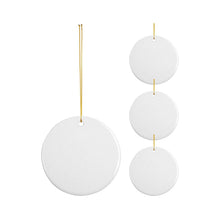 Load image into Gallery viewer, Craft Express 3" Round Double-Sided Sublimation Ceramic Ornaments – Glossy White with Strings