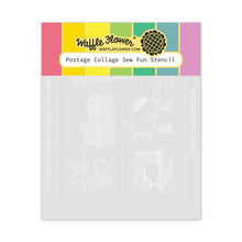 Load image into Gallery viewer, postage collage sew fun stencil set by Waffle Flower