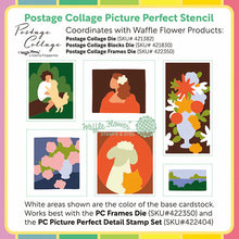 Load image into Gallery viewer, Postage Collage Perfect Stamp and Stencil Bundle Waffle Flower