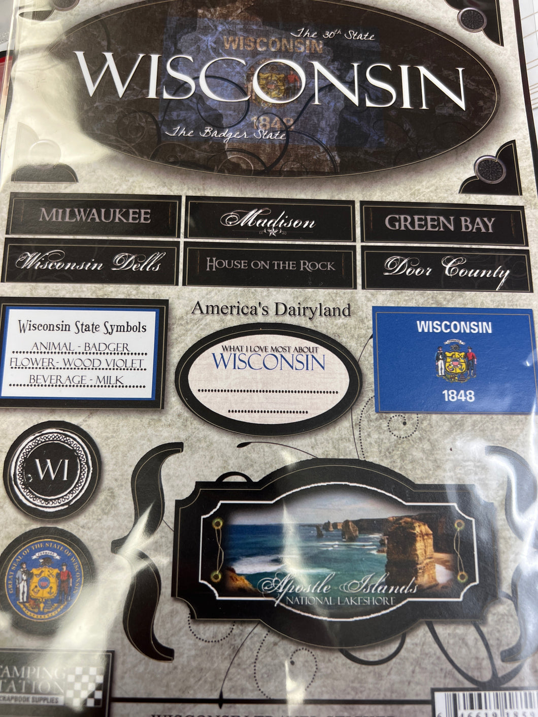 wisconsin stickers by scrapbook customs