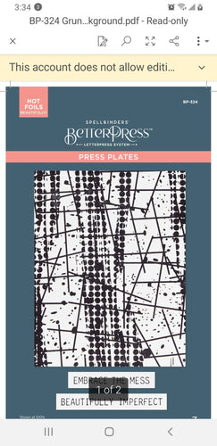 Grungy Background BetterPress by Spellbinders