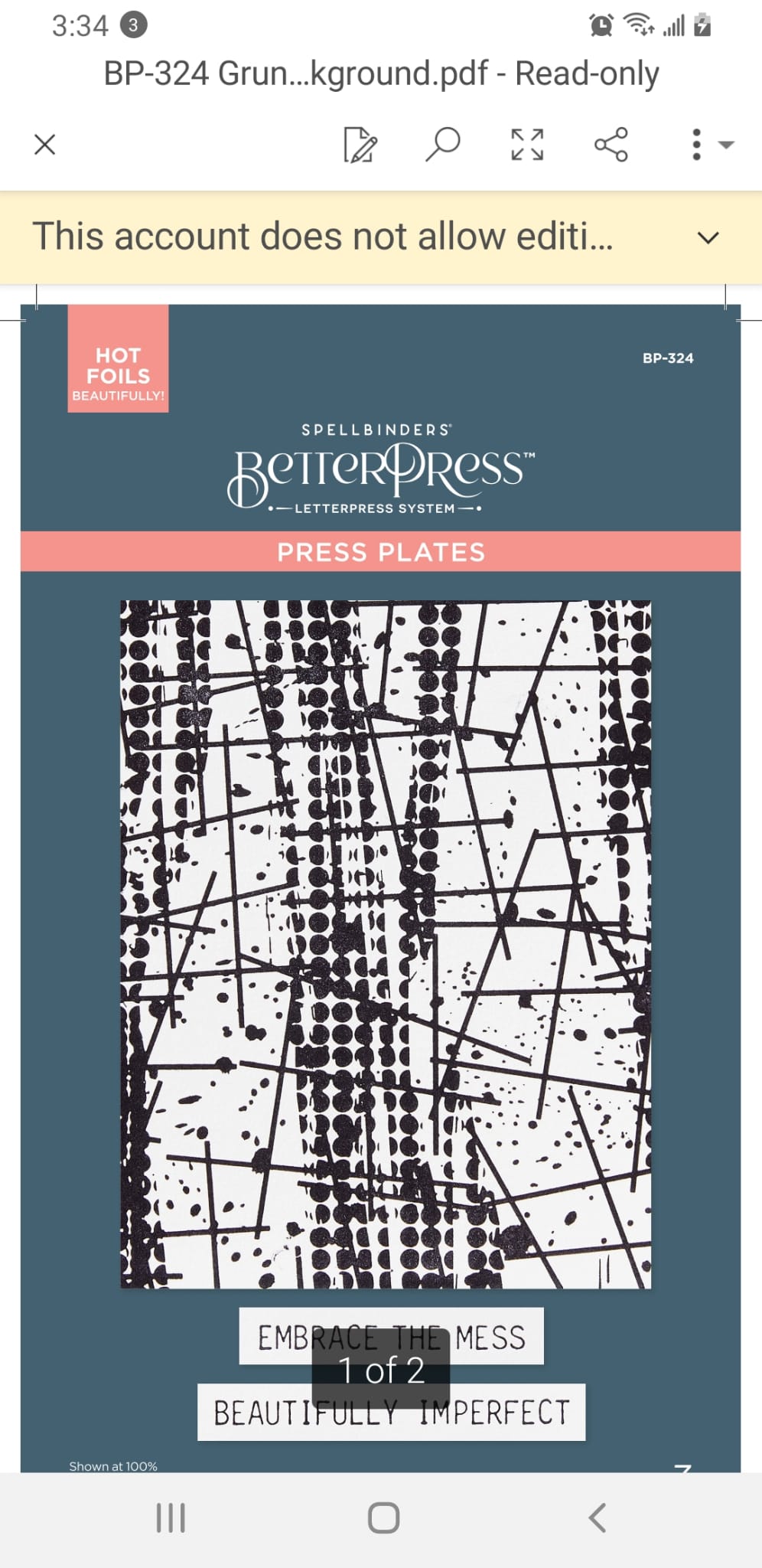 Grungy Background BetterPress by Spellbinders