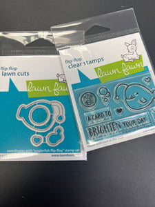 Angularfish flop die & stamp by Lawn fawn