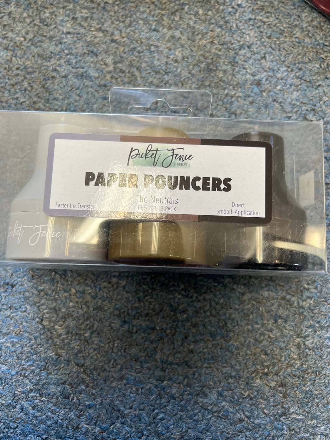 Paper pouncers  neutrals by picket fence