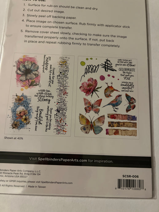 Beautifully imperfect rubons by spellbinders