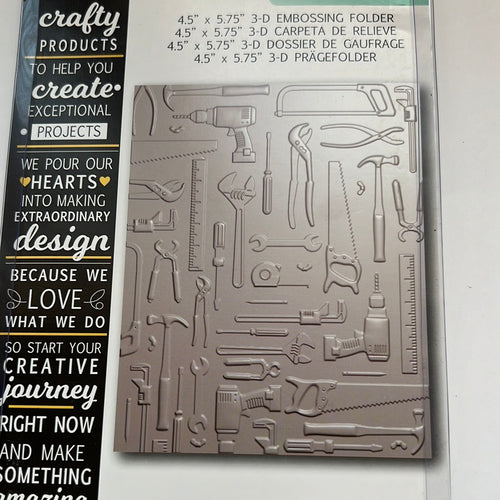 Toolbox 3d embossing folder by memory box