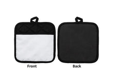 Load image into Gallery viewer, Craft Express 2 Pack Black Pot Holders with Pocket – Sublimation-Ready Kitchen Blanks