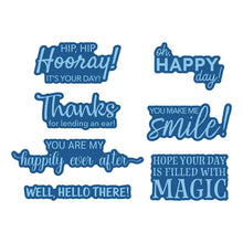 Load image into Gallery viewer, Classic Mouse Happy Sentiments Press + Foil Plate &amp; Die Set by spellbinders