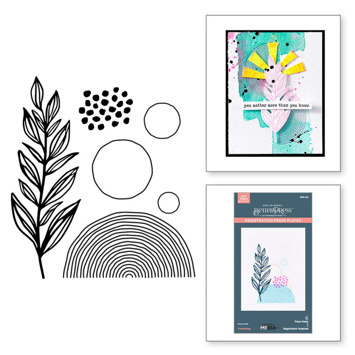 flourishing betterpress plate by dina wakley and spelllbinders