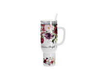 Load image into Gallery viewer, Craft Express 40oz White Travel Tumbler with Lid, Straw &amp; Handle, Sublimation Ready
