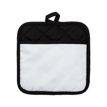 Load image into Gallery viewer, Craft Express 2 Pack Black Pot Holders with Pocket – Sublimation-Ready Kitchen Blanks