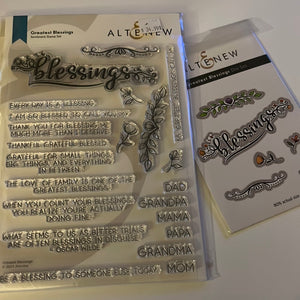 Greatest blessings die and stamp by Altenew
