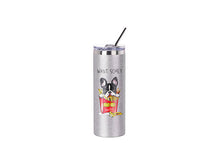 Load image into Gallery viewer, Craft Express 1 Pack 20oz Silver Glitter Sublimation Tumbler with Lid &amp; Straw