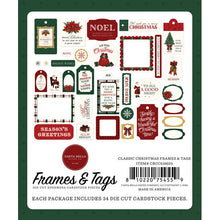 Load image into Gallery viewer, Classic Christmas Collection - Ephemera - Frames &amp; Tags by Carta Bella