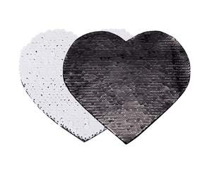 Craft Express 2 Pack Large Heart Sequin Sublimation Patches