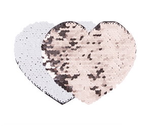 Craft Express 2 Pack Large Heart Sequin Sublimation Patches
