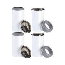 Load image into Gallery viewer, Craft Express 4 Pack 12oz 4-in-1 Stainless Steel Sublimation Can Coolers