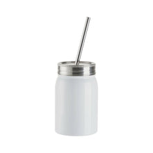 Load image into Gallery viewer, Craft Express 4 Pack 17oz Stainless Steel Sublimation Mason Jars with Straws