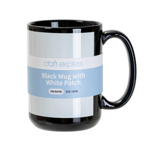 Load image into Gallery viewer, Craft Express 1 Pack 15oz Black Sublimation Mug with White Patch