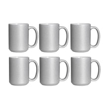 Load image into Gallery viewer, Craft Express 6 Pack 15oz Silver Glitter Sublimation Mugs