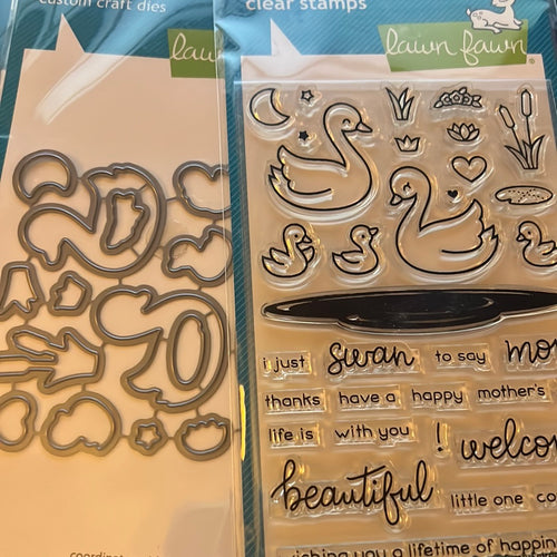 Swan Soiree stamp & die set by Lawn Fawn