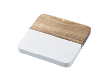 Load image into Gallery viewer, Craft Express 4 Pack Engravable Square Marble and Wood Coasters – 4&quot;x4&quot; Laser-Ready