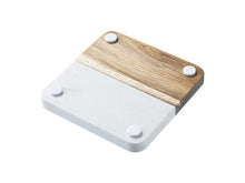 Load image into Gallery viewer, Craft Express 4 Pack Engravable Square Marble and Wood Coasters – 4&quot;x4&quot; Laser-Ready