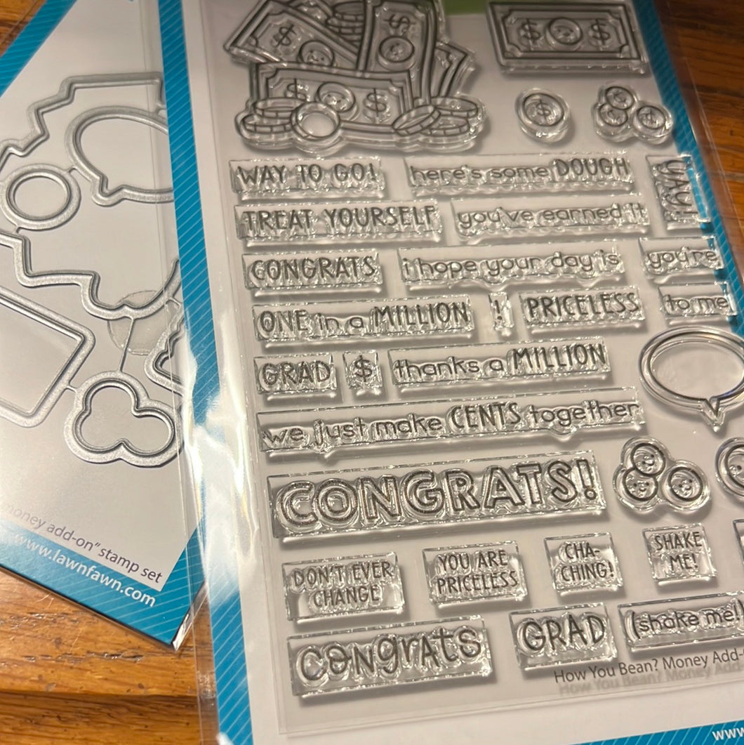 money add on stamp &  die by Lawn fawn