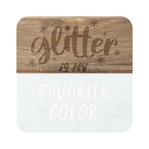 Craft Express 4 Pack Engravable Square Marble and Wood Coasters – 4"x4" Laser-Ready
