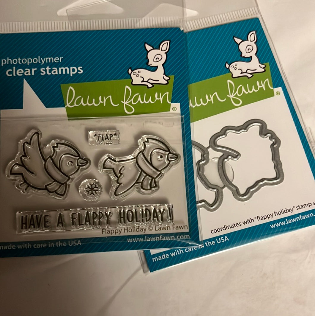 Flappy stamp & die set by Lawn Fawn