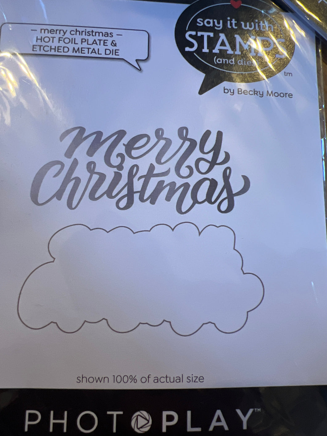 Merry Christmas hot foil plate and  die set by Photoplay