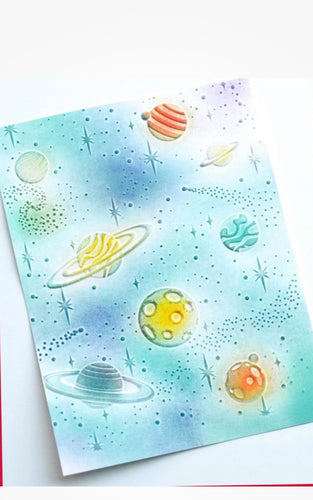 Planets grand galaxy 3d embossing folder set by memory box