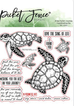 Load image into Gallery viewer, A sea turtle journey stamp die set by picket fence