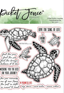 A sea turtle journey stamp die set by picket fence