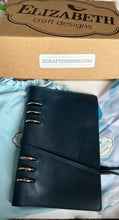 Load image into Gallery viewer, Blue Italian leather planner by Elizabeth craft designs