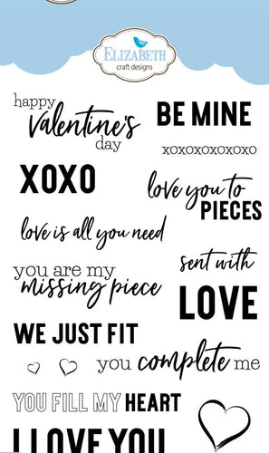 Love sentiments stamp set by Elizabeth crafts designs