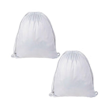 Load image into Gallery viewer, Craft Express 2 Pack Glitter Sublimation Drawstring Backpacks – 13&quot;x16&quot; White with Sparkle Finish