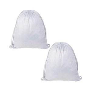 Craft Express 2 Pack Glitter Sublimation Drawstring Backpacks – 13"x16" White with Sparkle Finish